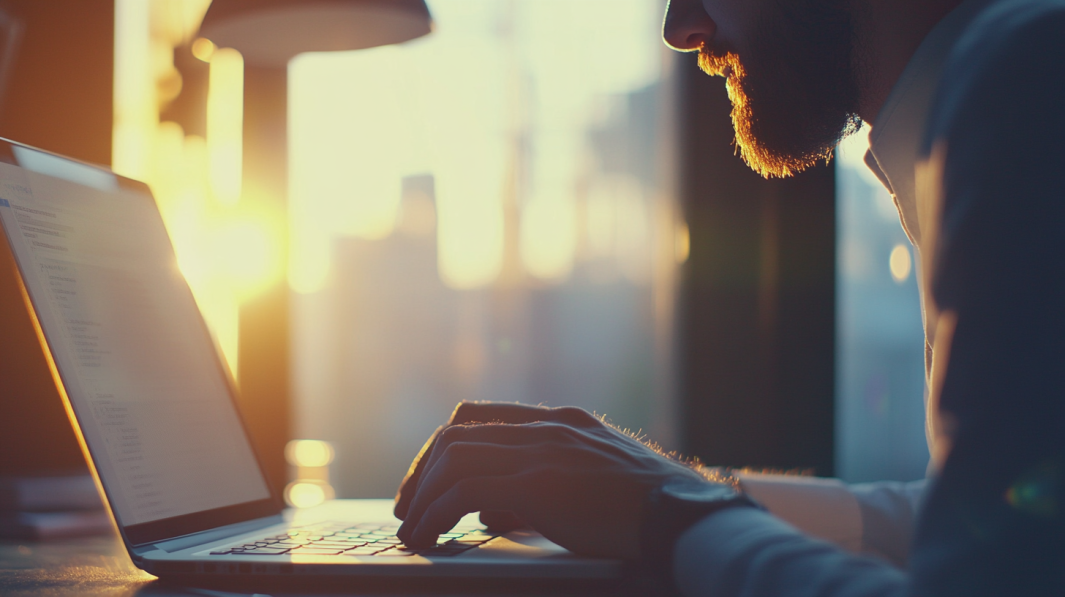 A Man Using Google's Information Gain Feature on His Computer